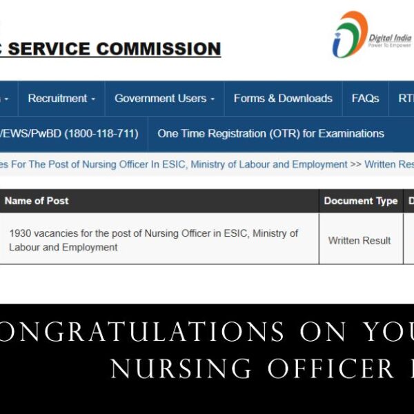 ESIC Nursing Officer Result 2024 Declared: Check Result Here